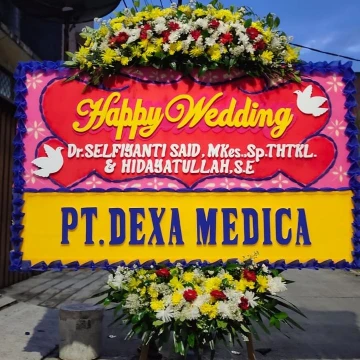 Bunga papan happy wedding54